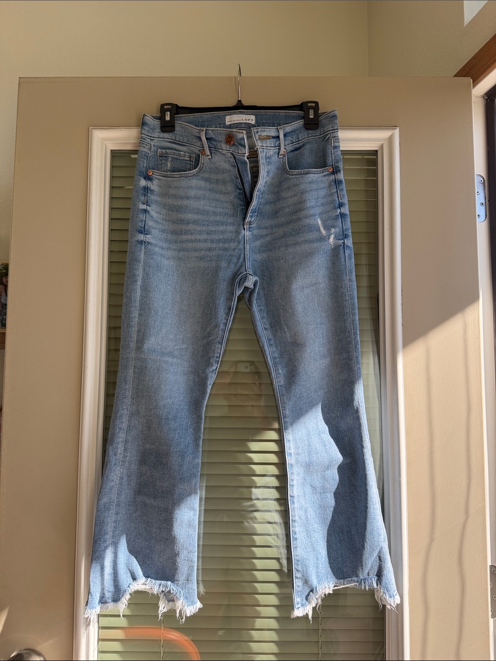 Loft Light Blue Distressed Boot Cut Jeans 6 / 28 petite